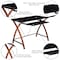 Flash Furniture Computer Desk; Black Glass Top, Pull-Out Tray NAN-JN-2824S-BK-GG - alternate 8